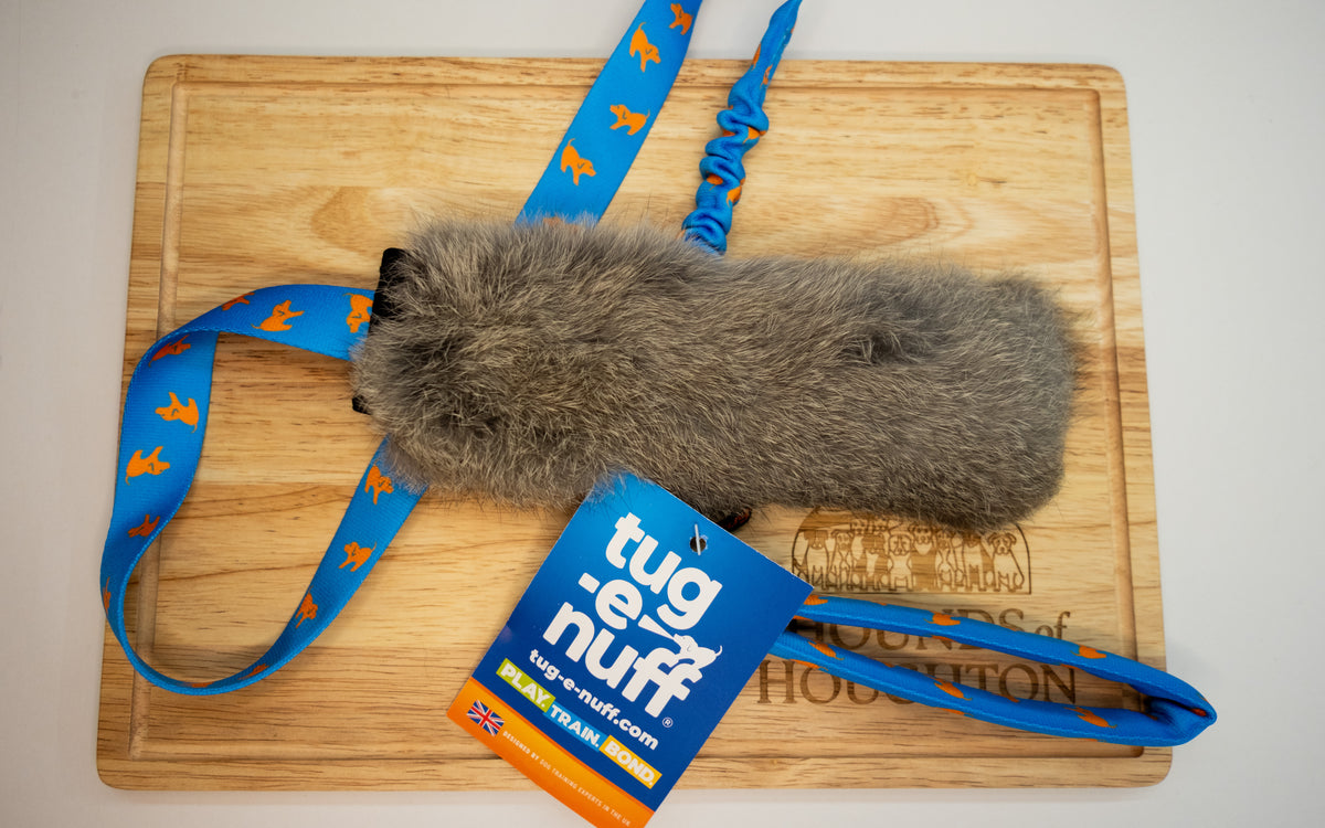 Tug-E-Nuff Rabbit Fur Squeaky Bungee Chaser